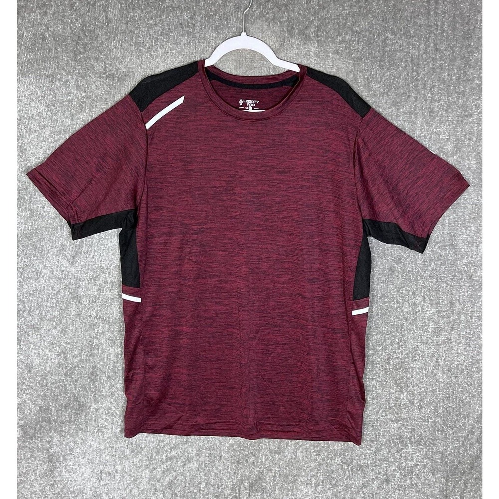 Liberty Pro‎ Reflective Stripe Athletic Running Shirt Men Size XL Stretch